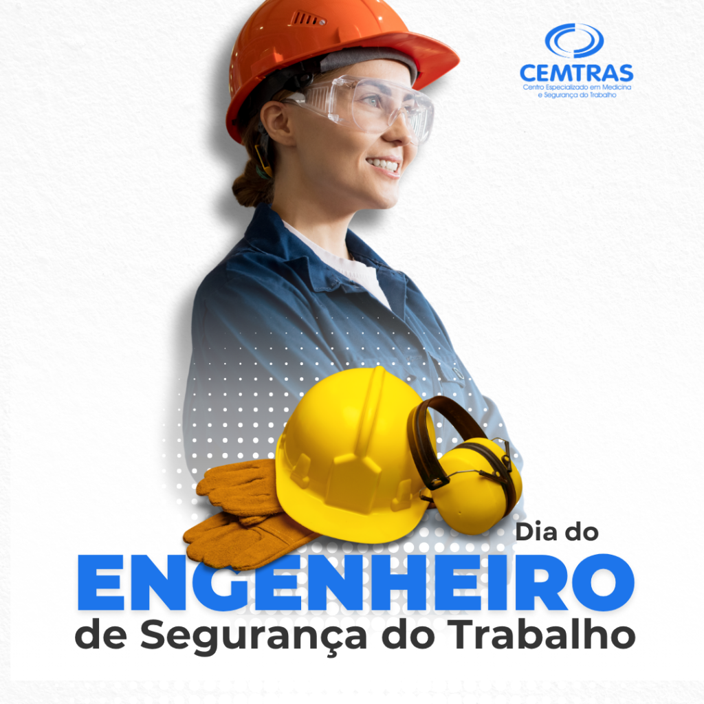 DIA DO ENGENHEIRO DE SEGURANÇA DO TRABALHO Hoje celebramos os profissionais que dedicam sua expertise para tornar os ambientes de trabalho mais seguros e humanos.