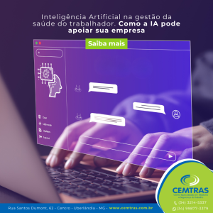 Inteligência Artificial na gestão da saúde do trabalhador. Como a IA pode apoiar sua empresa: ✔ Analisar dados de saúde ocupacional para identificar padrões de adoecimento.