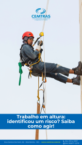 Trabalho em Altura: Identificou um risco? Saiba Como agir Trabalhar em altura exige atenção máxima, pois qualquer descuido pode gerar acidentes graves. Identificar riscos antecipadamente é a melhor forma de prevenir.