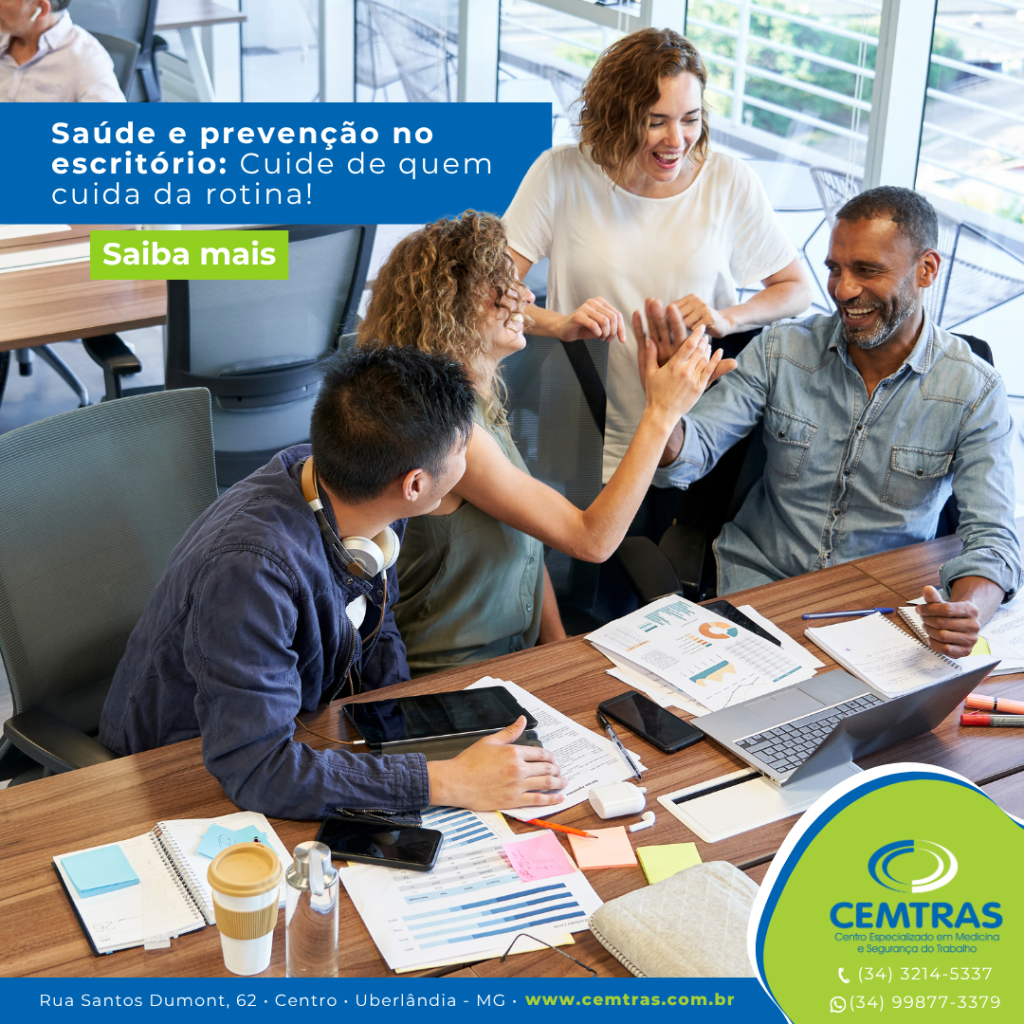 Saude e prevenção no escritório: Cuide de quem cuida da rotina! O auxiliar administrativo tem um papel essencial nas empresas — organiza, comunica e faz tudo funcionar bem.