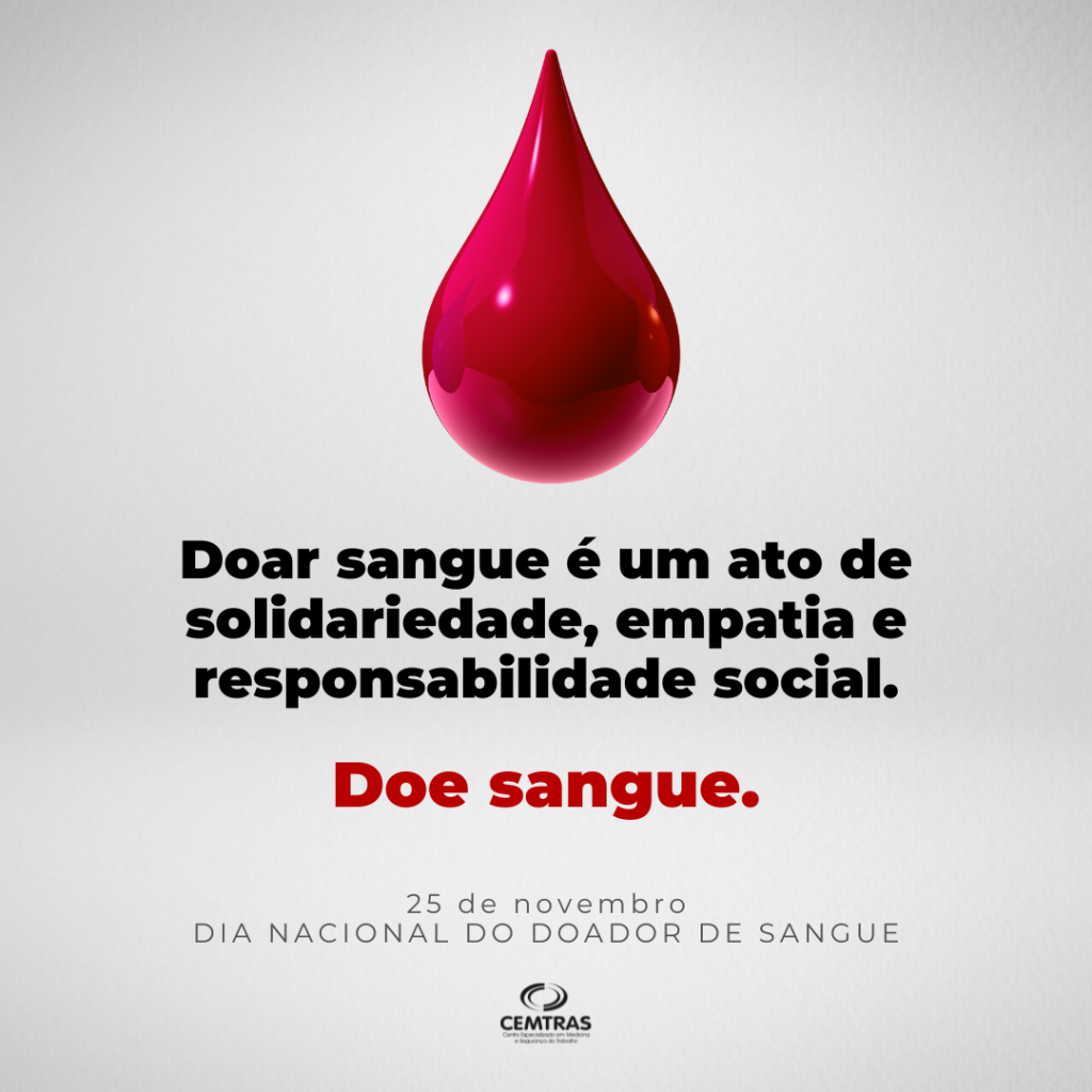 Dia Nacional do Doador de Sangue Hoje é dia de reconhecer e agradecer a todos os doadores de sangue — pessoas que, com um simples gesto, ajudam a salvar milhares de vidas!