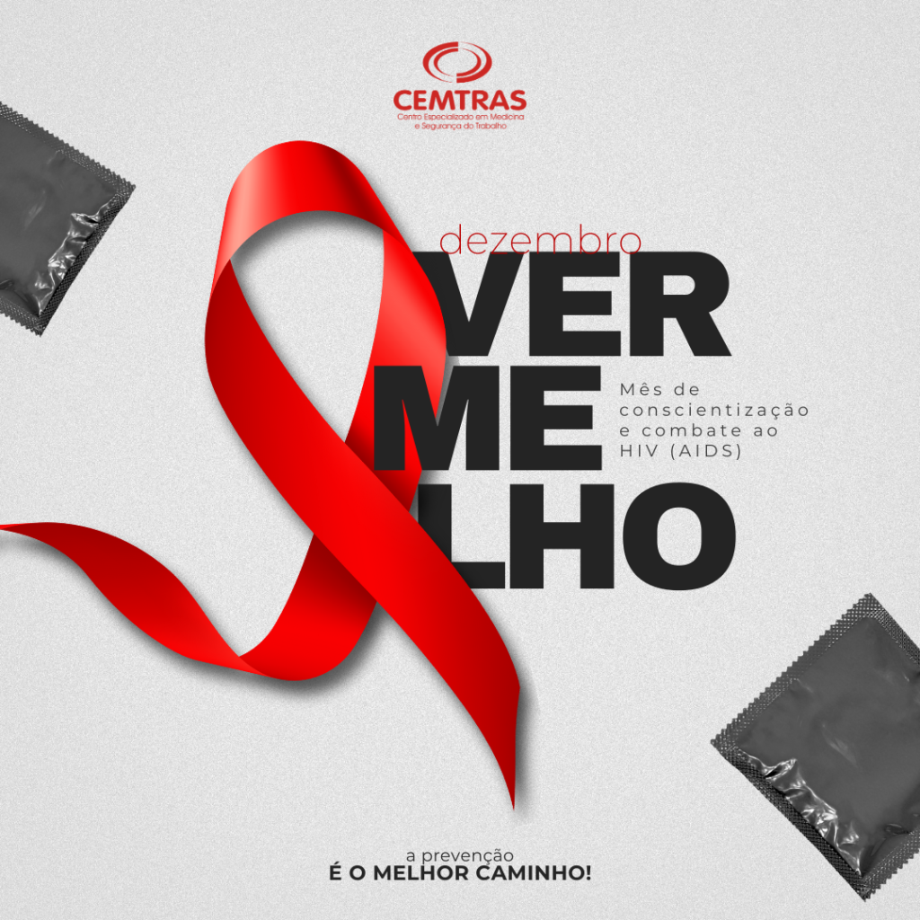 Dezembro Vermelho - Mês de conscientização e combate ao HIV. Importante: pessoas vivendo com HIV, em tratamento adequado, têm carga viral indetectável e não transmite o vírus (I=I).