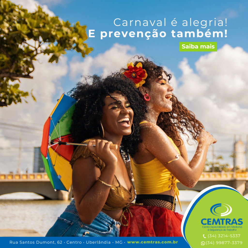 Carnaval é alegria - e prevenção também! O Carnaval é tempo de festa, descanso e diversão. Mas, para curtir bem e voltar com segurança, alguns cuidados fazem toda a diferença.