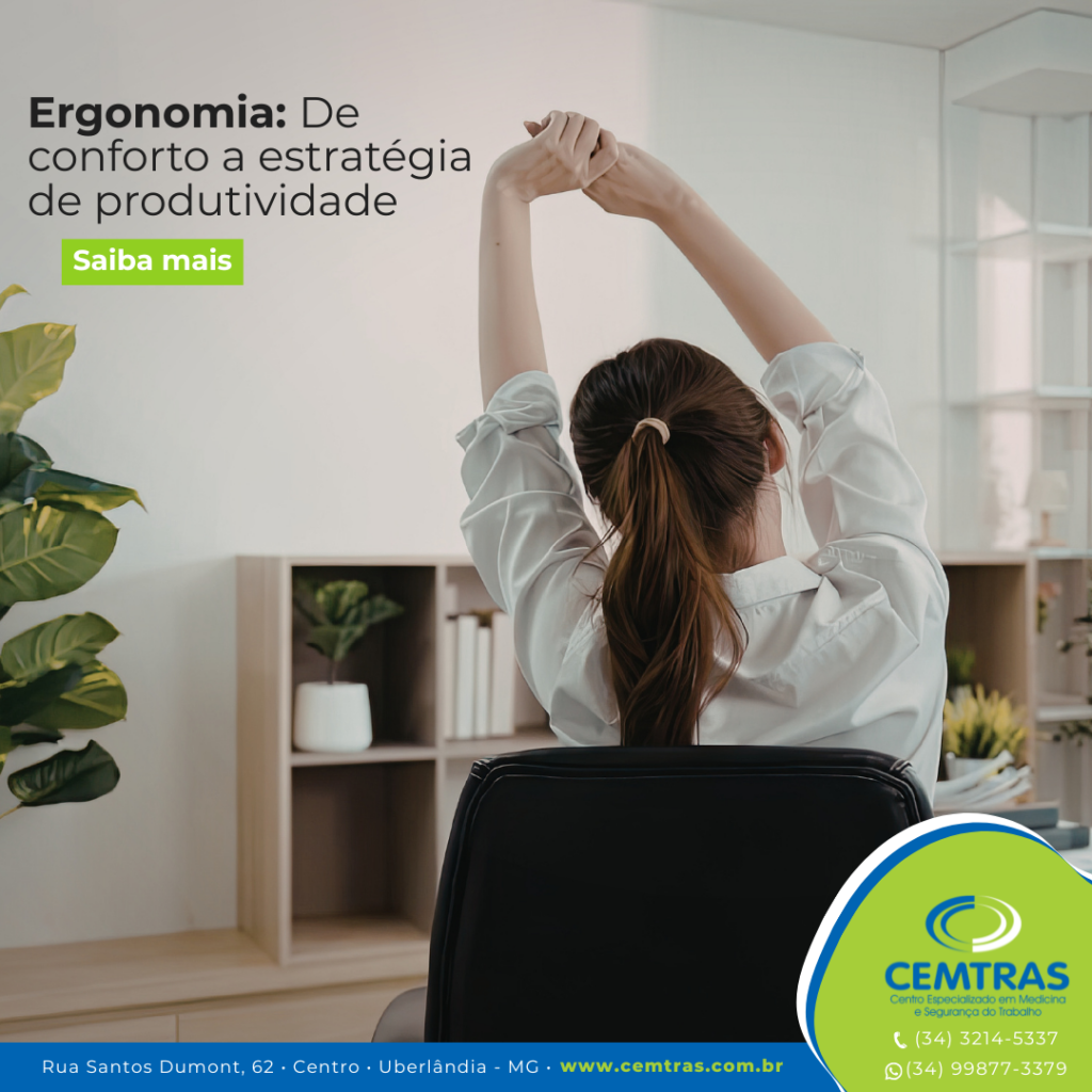 Ergonomia: De conforto a estratégia de produtividade. A ergonomia deixou de ser apenas uma questão de conforto — hoje é um indicador direto de desempenho e eficiência nas empresas.