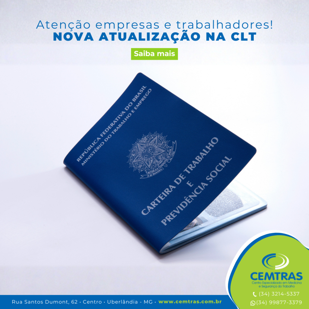 Atualização CLT. A Lei nº 15.377/2026 trouxe uma importante mudança na CLT, reforçando o cuidado com a saúde dos trabalhadores.
