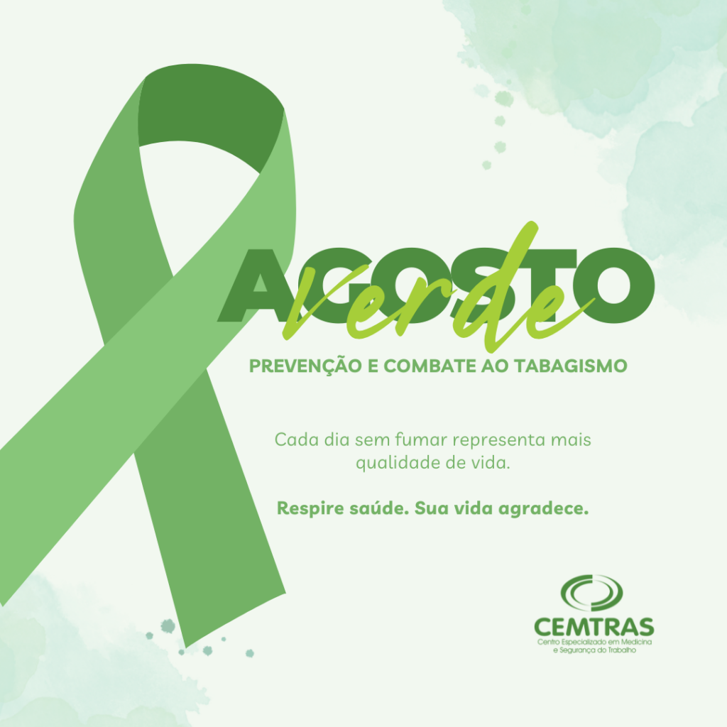 Agosto verde - prevenção e combate ao tabagismo O tabagismo continua sendo uma das principais causas de doenças cardiovasculares, respiratórias e diversos tipos de câncer.